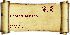 Hentes Rubina névjegykártya
